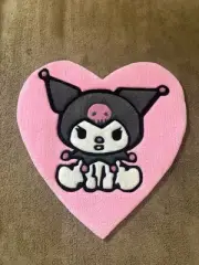 Kuromi Hand Tufted Rug - Area Rug - Throw Rug - Pink Heart - Sanrio Kuromi