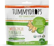Sweet Ginger Pear Tummydrops (Resealable Bag of 33 Individually Wrapped Drops) Certified Oregon Tilth USDA Organic, Non-GMO Project, GFCO Gluten-Free, and KOF-K Kosher