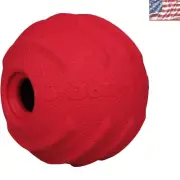 Red 4-Inch Tuff Tosser Ball - Perfect Fetch Toy & Treat Holder for All Breeds