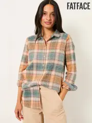 FatFace Olivia Tan Brown Check Shirt (F07580) | $114