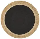 Rug Culture Round Jute Natural Rug Black 200x200cm, Rugs, Home Decor & Homewares