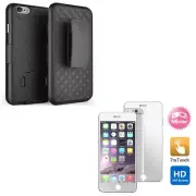 iPhone 6 6S 7 8 Case Belt Clip Holster w Mirror Screen Protector HD Clear