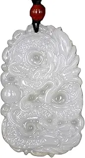 [JHBTANADFEL] Chinese Jadeite Necklace， Natural Jade Dragon Pendant Necklace Jewellery Fashion Accessories Hand-Carved Luck Amulet