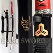 New Red Damascus Steel Blade Kill Bill Japanese Samurai Katana Sword Handmade