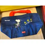 全新SNOOPY 史努比 7-11春日時尚午餐袋 便當袋 LEVI'S聯名單寧風 28*13*15.5公分