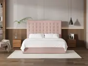 My Style Buttoned Headboard & Drawer Base - King / Rosewater / Gas Lift Base