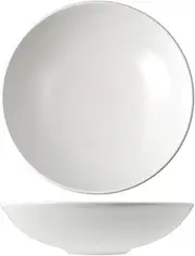 H&H 14068 Denver Set of 6 Soup Plates, Stoneware, White, 20 cm