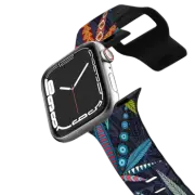 Apple Watch Series 7-9 (45mm) Impact Band boho weed midnight apple watch band