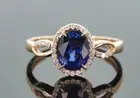 2.40Ct Oval Cut Lab Created Blue Sapphire Claasic Ring 14K Yellow Gold Plated