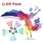 LED Badminton Shuttlecocks Goose Feather Glow Birdies Light Up Shuttle-Cocks