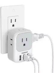 Tessan Travel Plug Adapter USB ,International Plug Adapter (Open Box)