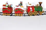 KHZKHC Santa Claus Train Track Diameter 1.35 m, Christmas Train, Atmospheric Scene Decoration, with 1 Steam Locomotive, 1 Snowman Wagon, 1 Deer Wagon, for Home Decoration