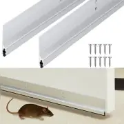 Gisafai 2 Pcs 36 Inches Metal Door Draft Stopper, Door Sweep, Mouse Stopper, ...