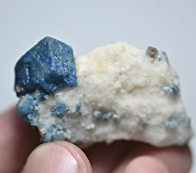 140 Ct Natural Terminated Bluish Green Sodalite Crystal On Matrix @ Badakhshan