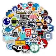 50pcs IT Java Linux Coding Stickers Vinyl Decal Waterproof Laptop Skateboard