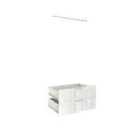 Lugna Mist 2 Drawer 1 Hangrail Insert Kit - To Suit 900 x 580mm Cabinet Shell
