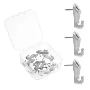 10 Pcs Push Pin Picture Hooks, Zinc Alloy Picture Hanging Nails, Silver
