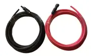 Pair Black+Red PT,Solar Panel wire 8 AWG with 2 Connectors (compatible withMC4)