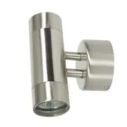 Comma Outdoor Up-Down Wall Light Brushed Chrome 2lt 240v