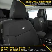 Nissan GU Patrol Y61 Wagon - Series 1 to 3 - ST, ST-L, ST Plus & Ti - GP4 Neoprene 2x Front Seat Covers (In Stock)