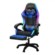 Artiss Massage Gaming Chair Office Chairs Executive High Back Led Light Footrest