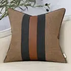 Yangest Patchwork Pillow Cover 18X18 Inch Luxury Cotton and Linen Cushion Cover