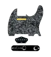 920D Custom Gold Foil Loaded Pickguard for Tele With Black Pearl Pickguard an...