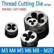 M3 M4 M5 M6 M8 - M20 Metric Thread Cutting Die - Left Hand Round Threading Dies