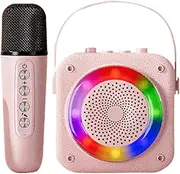 Wireless Karaoke Machine - Portable Karaoke Speaker - RGB Lighting Wireless Speaker Microphone Set, Wireless Mics for Camping, Picnics, Family Parties, Birthdays, Weddings