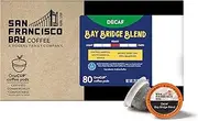 [SAN FRANCISCO BAY] Compostable Coffee Pods - DECAF Bay Bridge Blend (80 Ct) K Cup Compatible, Medium Roast, Swiss Water Processed