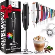 Zulay Powerful Milk Frother Handheld Foam Maker for Lattes - Whisk Drink Mixer f