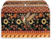 Xoenoiee Aztec Tribal Sunflower Hummingbird Print Toaster Covers Bread Maker Cover, Kitchen Small Appliance Covers, Microwave Toaster Oven Cover Toasters Kitchen Accessories for 2 Slice