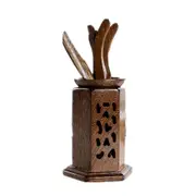 5 in 1 Tea Needle + Tea Clamp + Teaspoon + Tea Steak + Tea Barrel Kungfu Teaism Tea Set Teaware Accessories, Wenge Pentagon