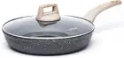 10-Inch Nonstick Granite Frying Pan Skillet with Glass Lid, Egg Omelet Pan