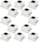 12 Pack Solar Post Cap Lights, Outdoor Fence Solar Powered White Shell Caps for