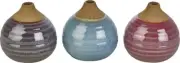 Vases Vase Casual Home Bud Blue Pink Purple Set 3 Ceramic