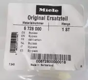 Miele CVA Coffee Maker Froth Air Bypass # 6728000