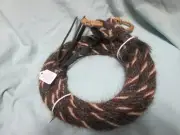 Mane Horse Hair Split Reins w Rawhide Connectors--8 ft, 5/8" dia, Pattern P6