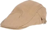 [BESPORTBLE] Men's Fashion Newsboy Hat Classic Beret Cap Cotton Hat for Men Boys Unisex Driving Cap Soft Breathable Headwear Khaki