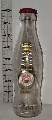 Coca Cola Watch In A Bottle Vintage 2002 Collectible Bank Two tone Quartz NEW