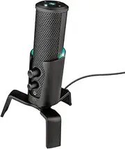 Trust Gaming GXT 258 Fyru Streaming Microphone, 4 Recording Patterns, Gaming Mic with LED Lighting, USB Microphone for Podcast, Vlogging, Music Recording, ASMR, PC, Laptop, PS4, PS5 - Black