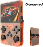NNEDSZ Orange-red Retro Portable Gaming Console with 128GB, 2 Memory Card - 3D G