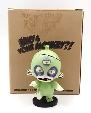 Atomic Monkey Frankenmonkey Resin Figure 3'' Glow in the Dark Pale Lime Green