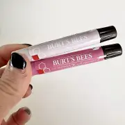 2 Burt's Bees-Strawberry/Champagne-Lip Shimmer - 0.09 oz-NEW/SEALED/NO BOX