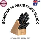 SCANPAN 14 PIECE KNIFE BLOCK SET STAINLESS STEEL MICROSHARP BLACK