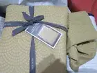 West Elm Scallop Jacquard King duvet + 2 standard shams horseradish New w tag