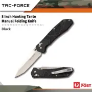 Tac-force 8" Outdoor Hunting Fixed Blade Black Manual Folding Knife W Clip Tf-1