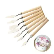 Cake Scraper Palette -Wooden Handle Spatula For Decorating Design Art Tools 7PCS