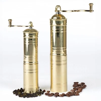 Set of Two Turkish Manual Coffee Grinders, Coffee Mill, Brass Coffee Grinders...