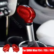 Red Carbon Fiber Car Gear Shift Knob Trim Cover For BMW Mini Coope F54 F55 F56